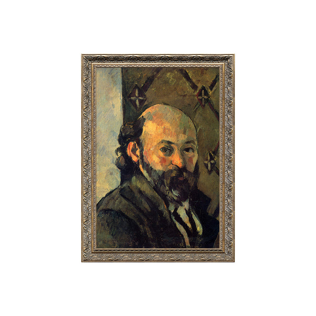 Self-Portrait In Front Of Olive Wallpaper By Paul Cézanne