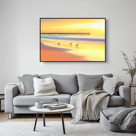 Golden Horizon Serenity Canvas Wall Art