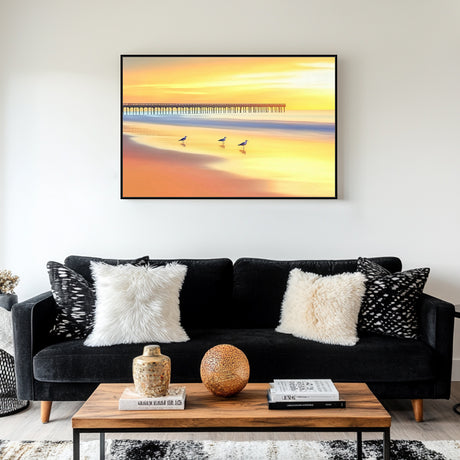 Golden Horizon Serenity Canvas Wall Art