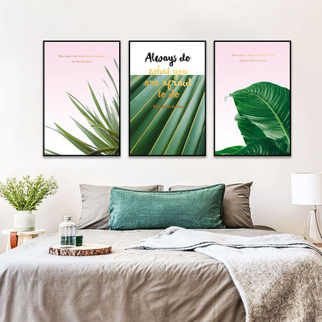 Inspirational Botanical Canvas Wall Art (Set of 3)