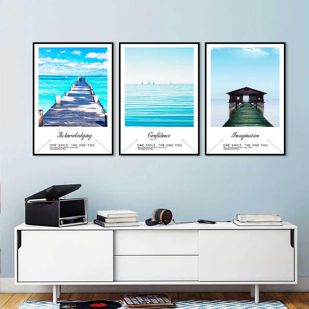 Ocean Serenity Canvas Wall Art (Set of 3)