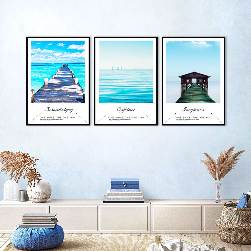 Ocean Serenity Canvas Wall Art (Set of 3)