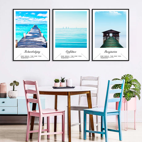 Ocean Serenity Canvas Wall Art (Set of 3)