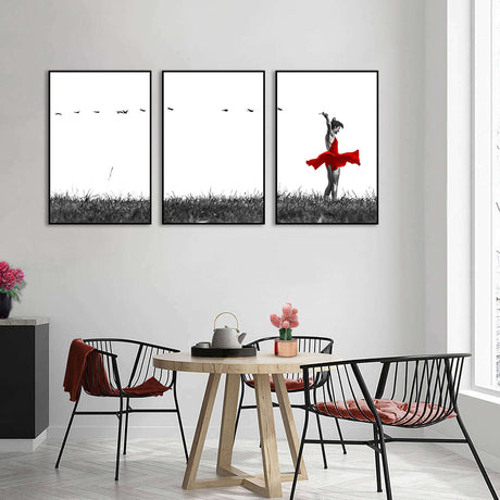 Graceful Dance Canvas Wall Art (Set of 3)