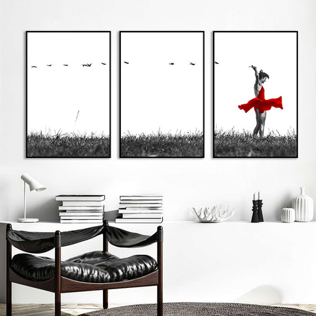 Graceful Dance Canvas Wall Art (Set of 3)