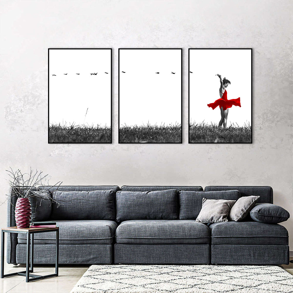 Graceful Dance Canvas Wall Art (Set of 3)