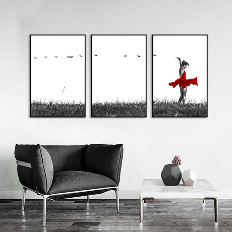 Graceful Dance Canvas Wall Art (Set of 3)