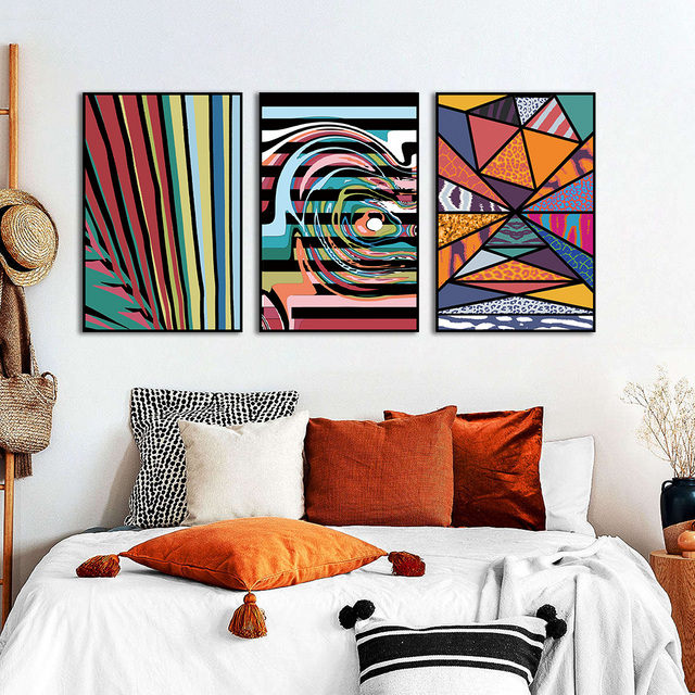 Abstract Geometric Canvas Wall Art (Set of 3)