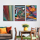 Abstract Geometric Canvas Wall Art (Set of 3)