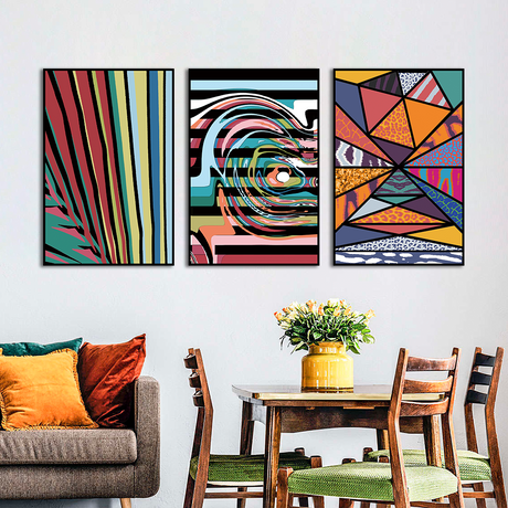 Abstract Geometric Canvas Wall Art (Set of 3)