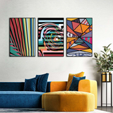 Abstract Geometric Canvas Wall Art (Set of 3)