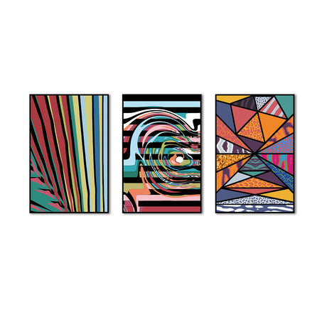 Abstract Geometric Canvas Wall Art (Set of 3)