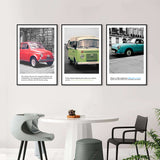 Vintage Car Canvas Wall Art (Set of 3)