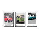 Vintage Car Canvas Wall Art (Set of 3)