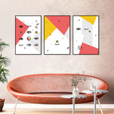 Abstract Geometric and Minimalist Eyes Canvas Wall Art (Set of 3)