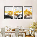 Golden Mountain Majesty 3-Piece Canvas Wall Art