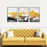 Golden Mountain Majesty 3-Piece Canvas Wall Art