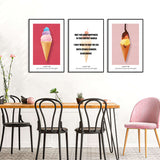 Happy Ice Cream 3-Piece Canvas Wall Art