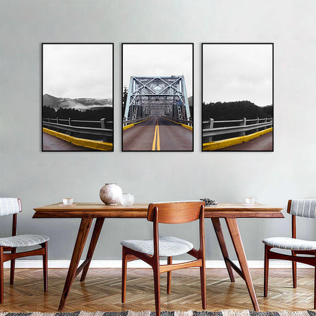 Highway Bridge Perspective 3-Piece Canvas Wall Art