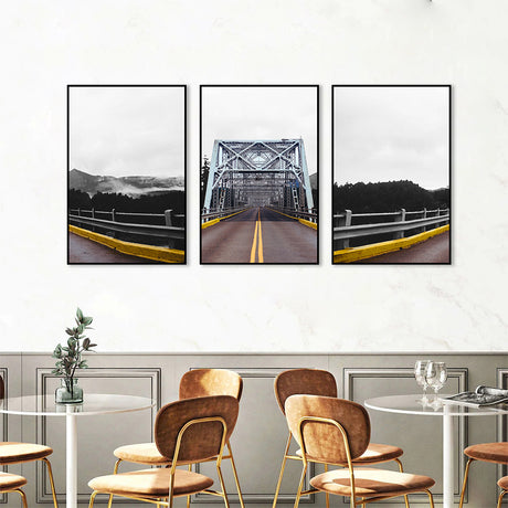 Highway Bridge Perspective 3-Piece Canvas Wall Art