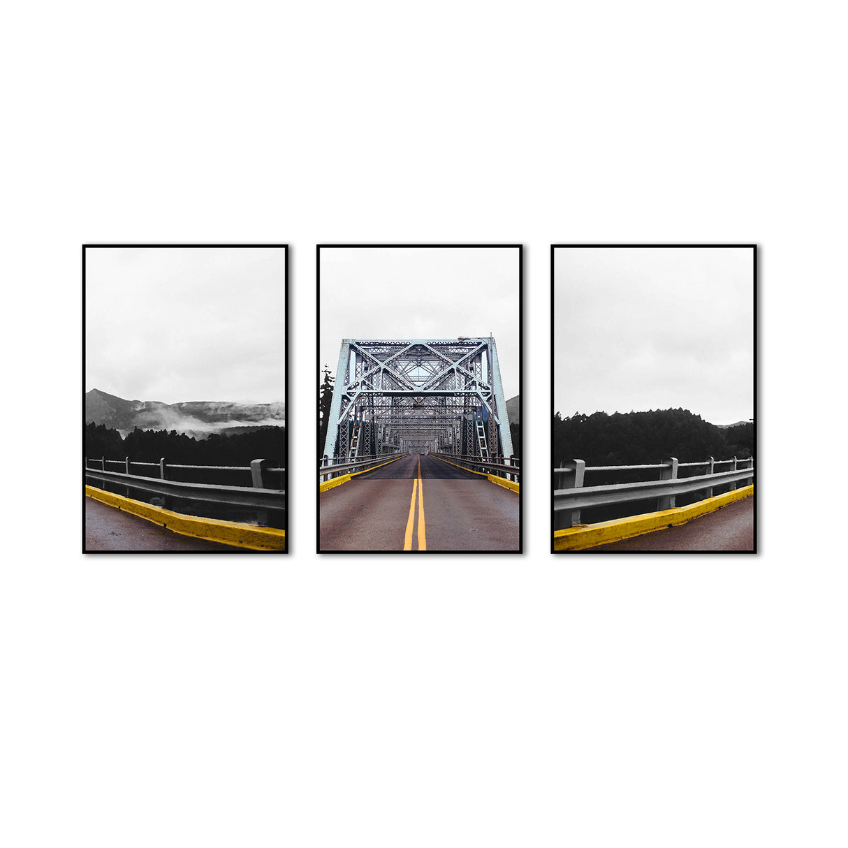 Highway Bridge Perspective 3-Piece Canvas Wall Art