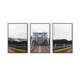 Highway Bridge Perspective 3-Piece Canvas Wall Art