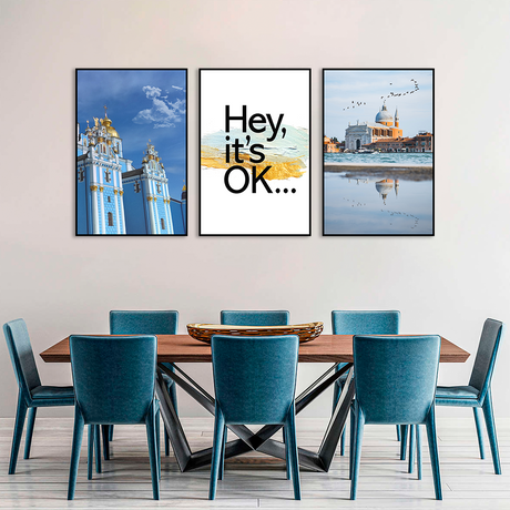 Inspiring "Hey, It's OK" 3-Piece Canvas Wall Art