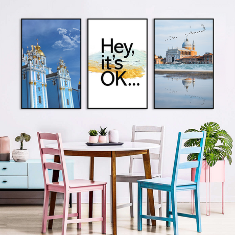 Inspiring "Hey, It's OK" 3-Piece Canvas Wall Art