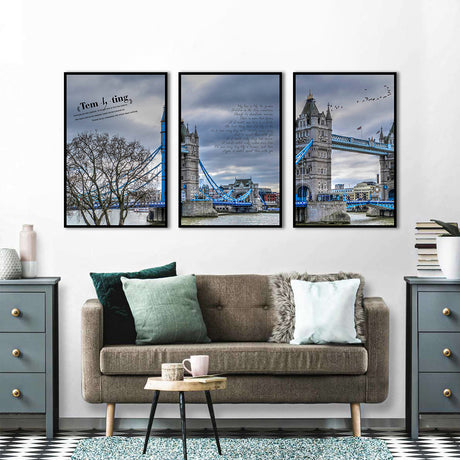 London Tower Bridge 3-Piece Canvas Wall Art