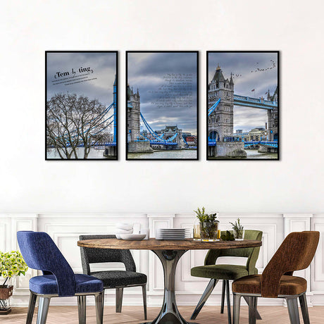 London Tower Bridge 3-Piece Canvas Wall Art