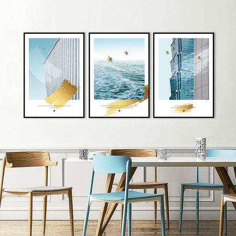 3-Piece Nordic Architecture & Seascape Canvas Wall Art Set