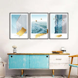 3-Piece Nordic Architecture & Seascape Canvas Wall Art Set