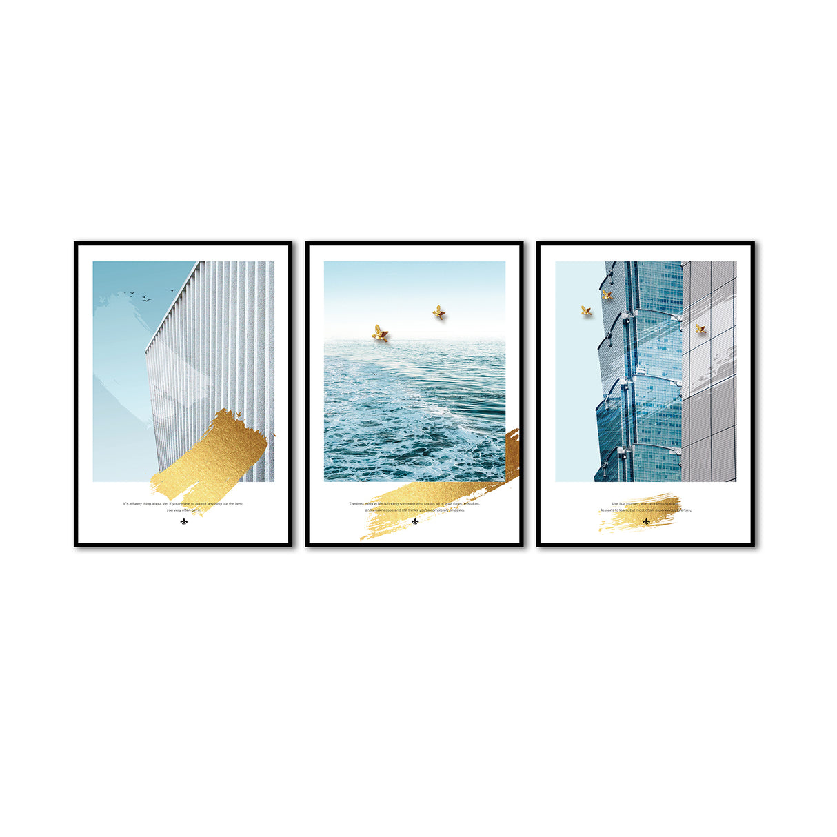 3-Piece Nordic Architecture & Seascape Canvas Wall Art Set