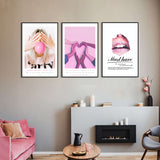 3-Piece Nordic Pink Charm Canvas Wall Art