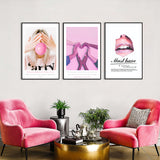 3-Piece Nordic Pink Charm Canvas Wall Art