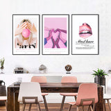 3-Piece Nordic Pink Charm Canvas Wall Art