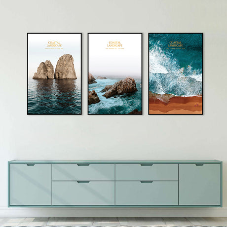 3-Piece Nordic Coastal Landscape View Canvas Wall Art