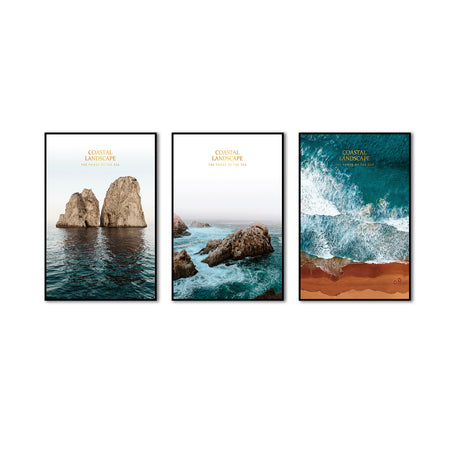 3-Piece Nordic Coastal Landscape View Canvas Wall Art