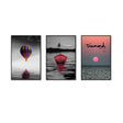 3-Piece Nordic Colorful Balloon and Boat in Sunset Canvas Wall Art