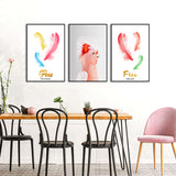 3-Piece Nordic Colorful Feathers and Parrot Canvas Wall Art