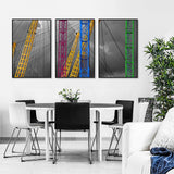 3-Piece Nordic Colorful Steel Structure Canvas Wall Art