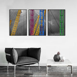 3-Piece Nordic Colorful Steel Structure Canvas Wall Art