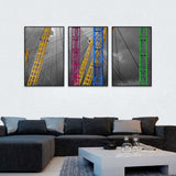 3-Piece Nordic Colorful Steel Structure Canvas Wall Art