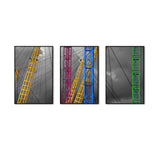 3-Piece Nordic Colorful Steel Structure Canvas Wall Art