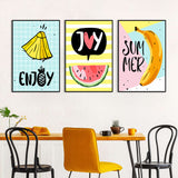 3-Piece Nordic Cute Fruits Canvas Wall Art