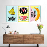 3-Piece Nordic Cute Fruits Canvas Wall Art