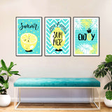 3-Piece Nordic "Enjoy Summer" Canvas Wall Art