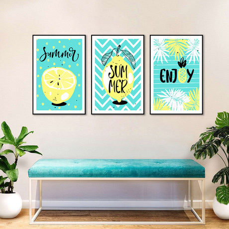 3-Piece Nordic "Enjoy Summer" Canvas Wall Art