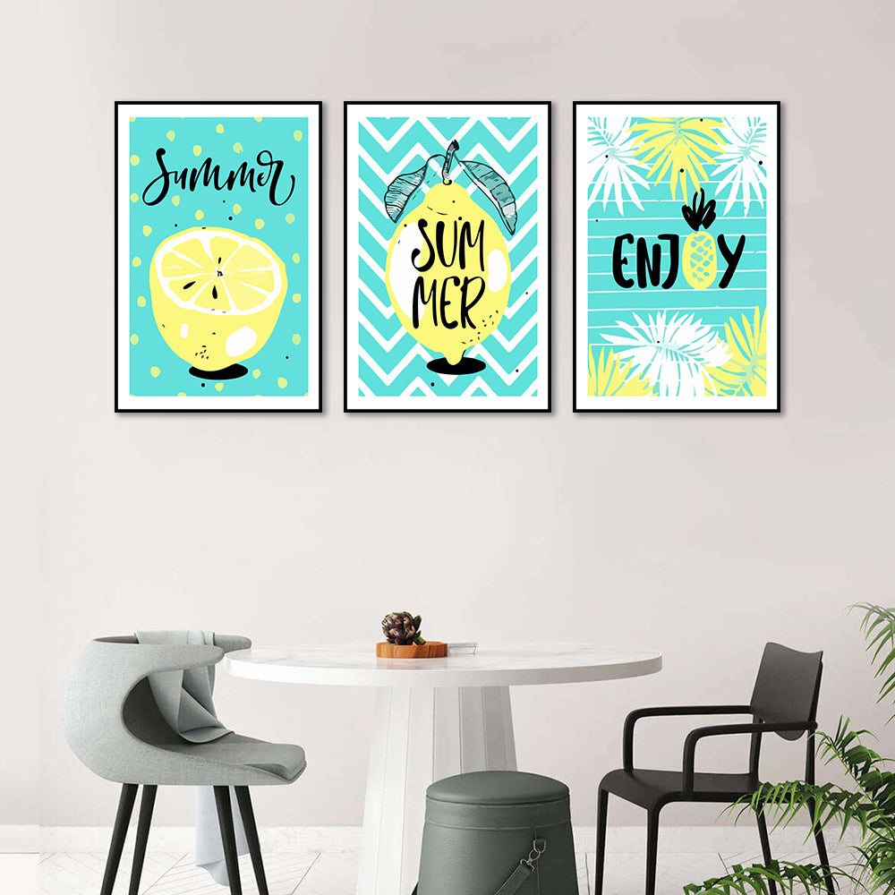 3-Piece Nordic "Enjoy Summer" Canvas Wall Art