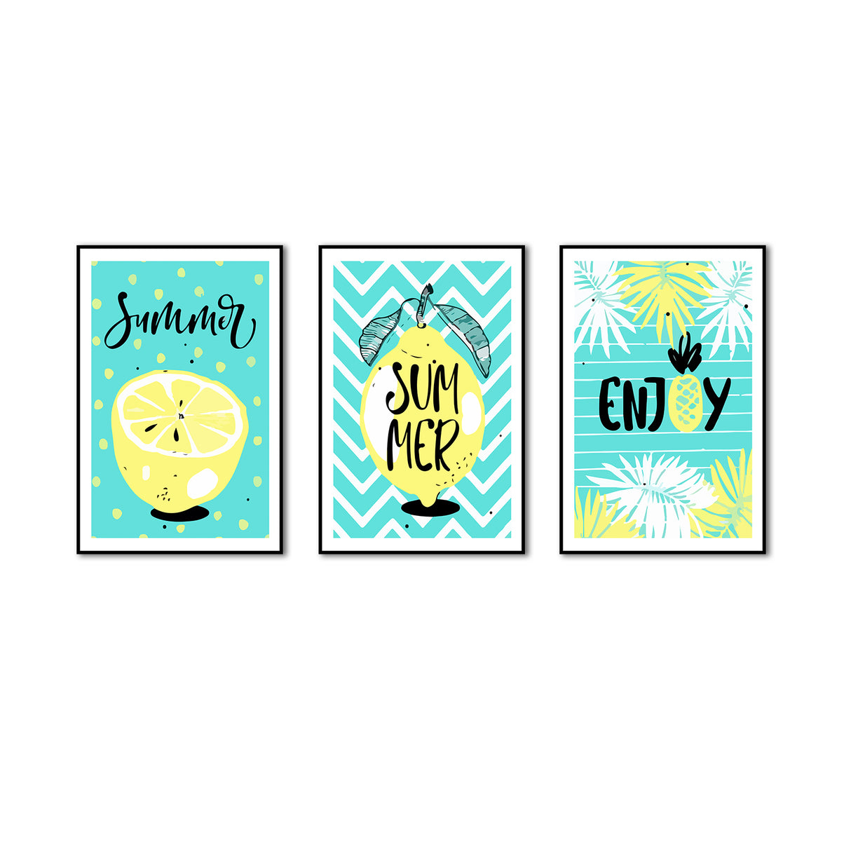 3-Piece Nordic "Enjoy Summer" Canvas Wall Art